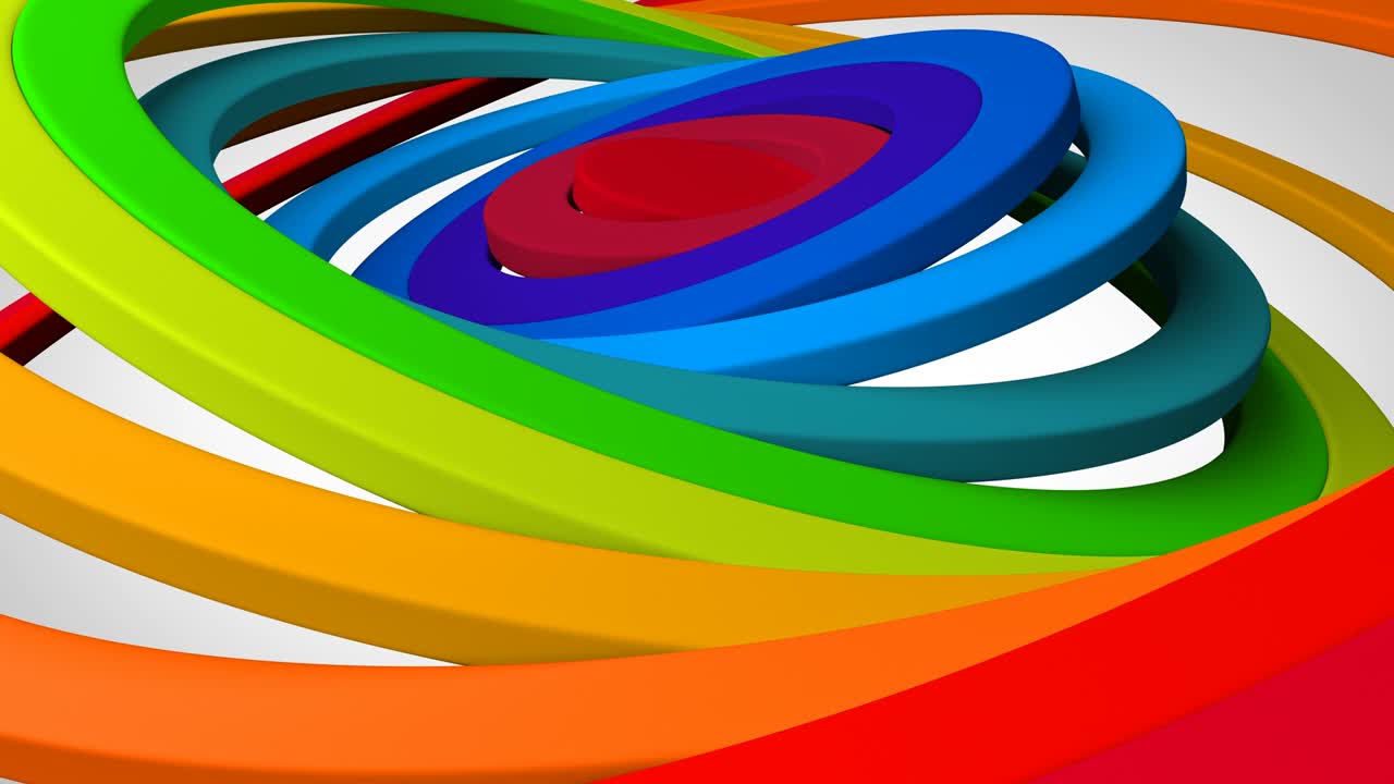 los círculos de colores arco iris ondulan sin fin. fondo fresco para con anillos animados.