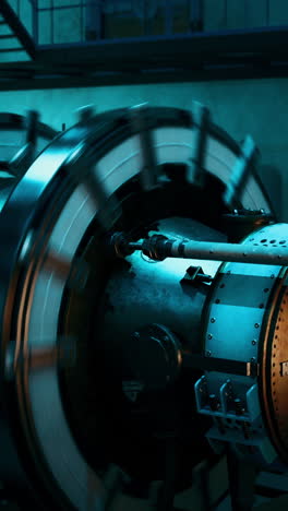 close up of a spinning industrial machine