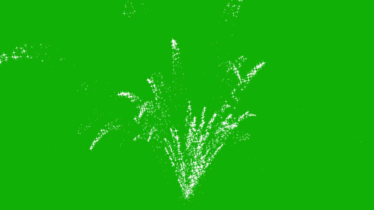 녹색 스크린 배경으로 별 분수 모션 그래픽