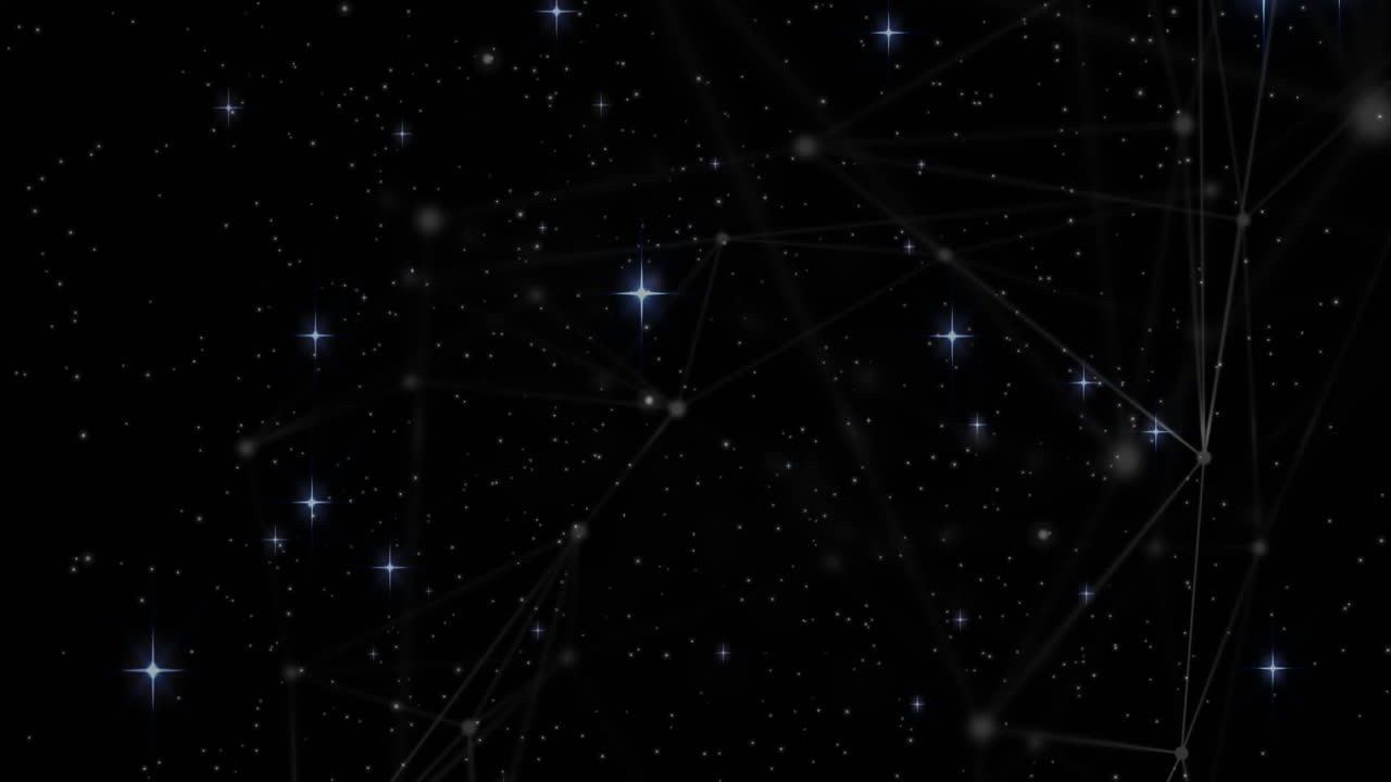 animazione di stelle su una rete di connessioni