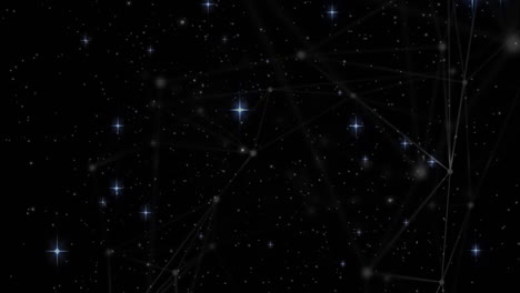 animación de estrellas a través de una red de conexiones