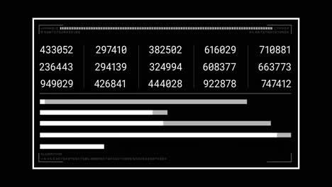 Animation-of-numbers-changing-and-data-processing-on-computer-screen-over-black-background