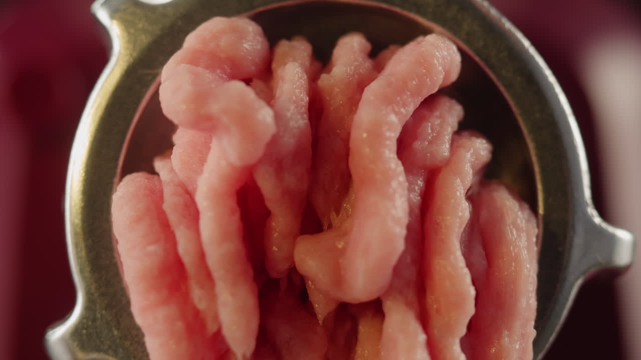 Ground Meat in a Meat Grinder