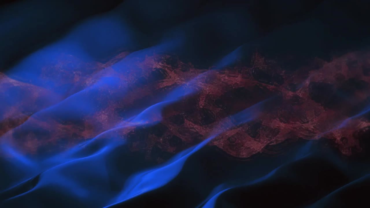 Animation of red waves over liquid background