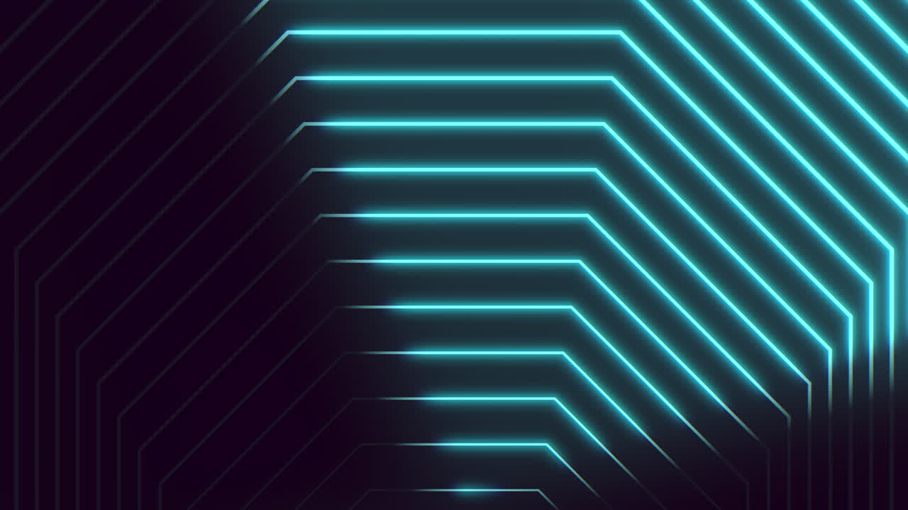 A dark room showcasing a neon striped wall with zigzagging neon lights, embodying a modern and dynamic aesthetic through its vibrant and futuristic design