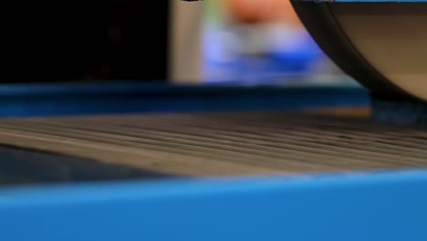 surface grinder. flying sparks. metalworking machine.