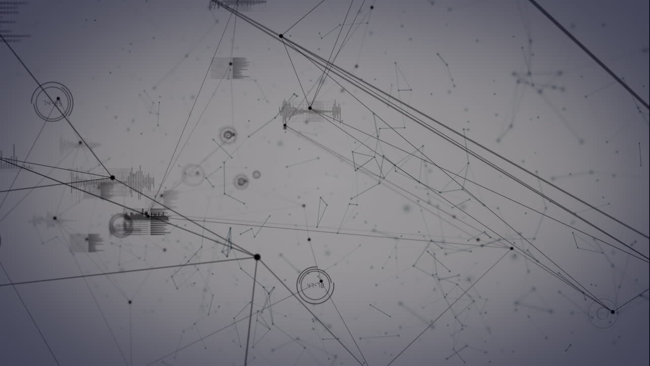 ⁇ 색 배경 위의 연결 네트워크의 애니메이션