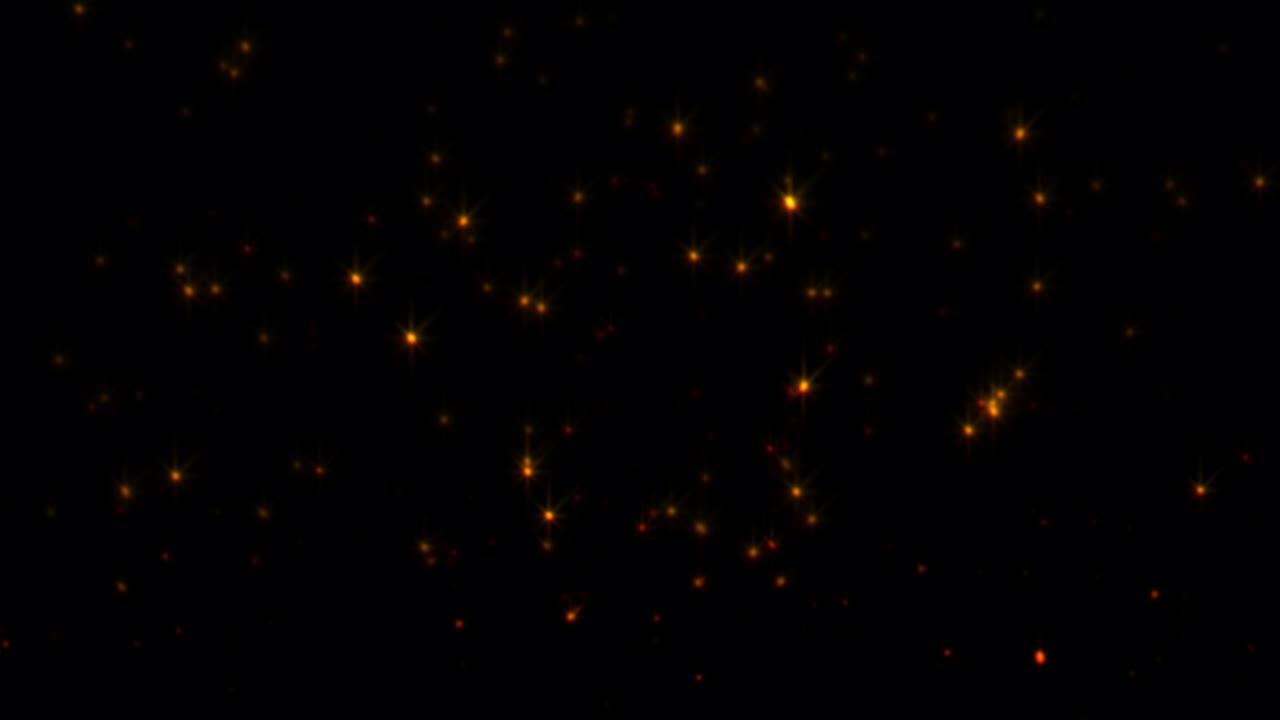 flujo de bucle hasta brillar partículas de fuego naranja chispas que se elevan en fondo negro.4k animación 3d de naranja ardiente brillante volando brasa quemando partículas de ceniza.