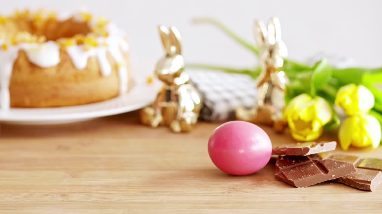 fondo de pascua con huevos de pascua y espacio de copia