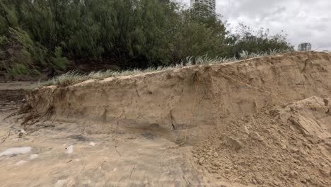 severe erosion and pollution on gold coast beach