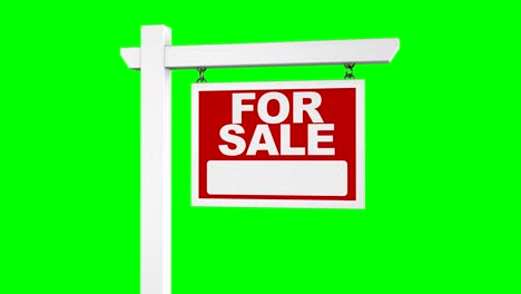 real estate for sale sign on green screen / chroma key