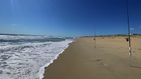 surf fishing in north carolina in nag's head on the outer banks during late spring