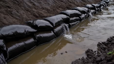 flood control measures with sandbags