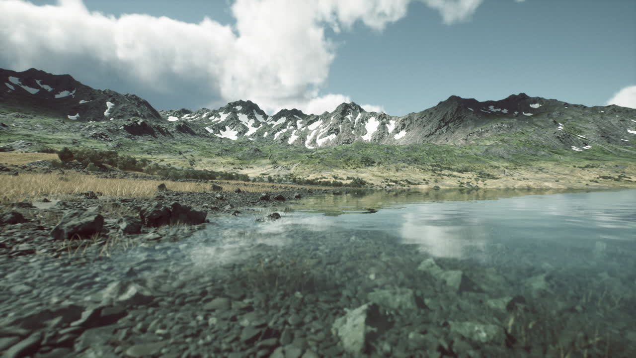 조용 한 산 호수