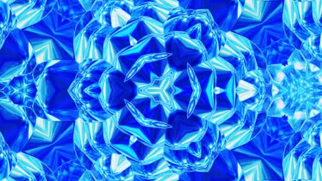 patrón azul simétrico líquido como un caleidoscopio con ondas. 3d elegante bucle abstracto bg, estructura ondulada de vidrio líquido brillante con hermosos colores de gradiente. 4k