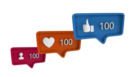 social media symbols in message bubbles for social media