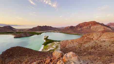 stunning sunset over a secluded bay