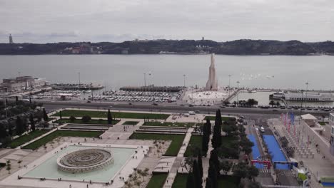 Low-angle-aerial-of-gardens-of-empire-square