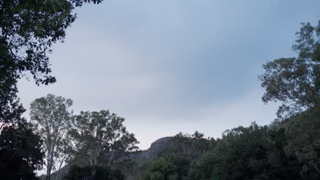 sunset timelapse blue sky turning pink and into night over rural australian landscape countryside, 4k