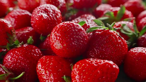close-up of fresh strawberries