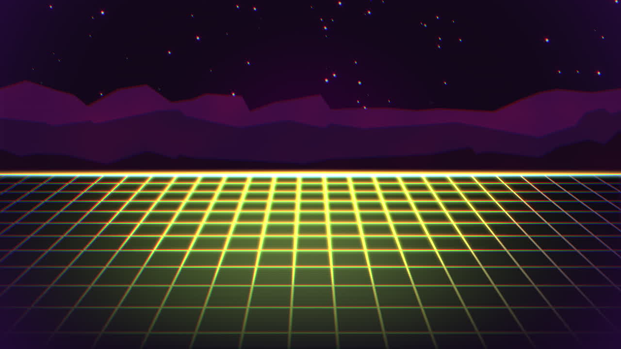 el patrón de cuadrícula de arte digital futurista se encuentra con la belleza celestial en un paisaje cautivador