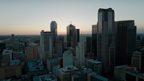 dallas downtown city skyline at twilight