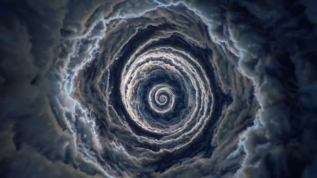Spiral Storm Clouds Vortex