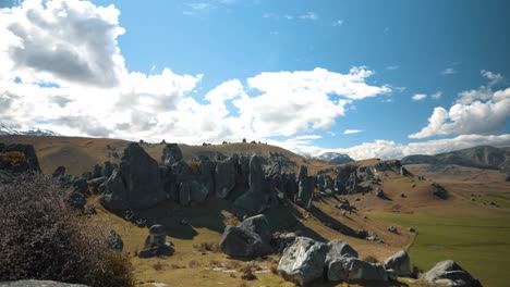 smooth footage of big boulders and rocks