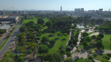 the pond on herzliya park, family-friendly park with many things to do, like restaurant, playgrounds for children, running tracks, bicycle tracks and dogs playground