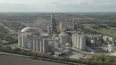 aerial view of irish cement plant in platin near drogheda, county louth, ireland.