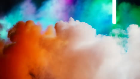 colorful smoke and lights