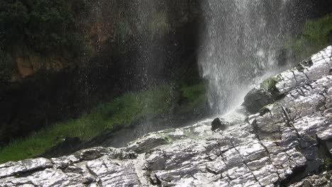 cascada del río cocodrilo que fluye y cae sobre rocas en los jardines botánicos nacionales walter sisulu en roodepoort, sudáfrica