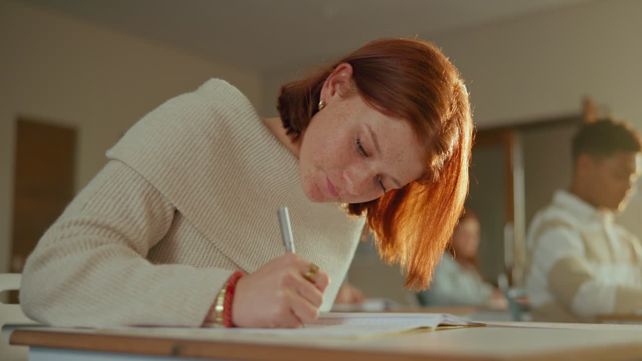 Students working in a classroom