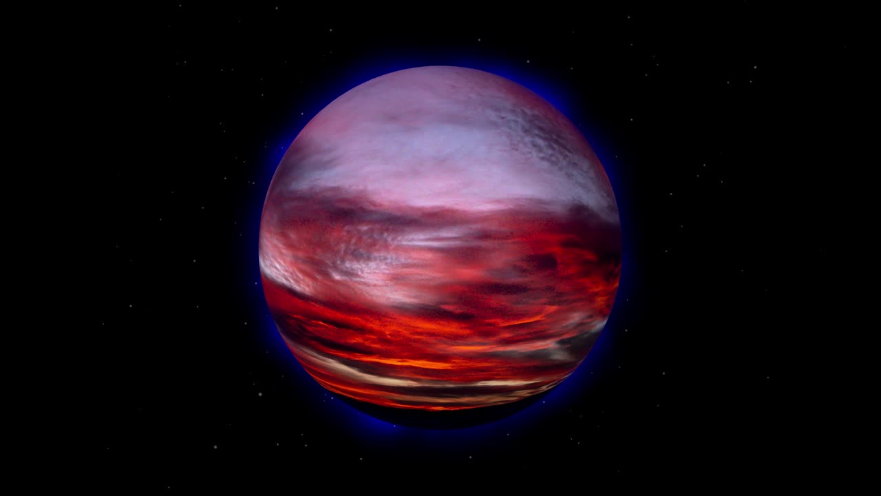 el planeta rojo en la animación espacial