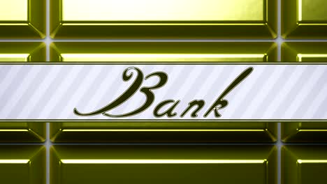 "bank" icon. looping footage has 4k resolution.