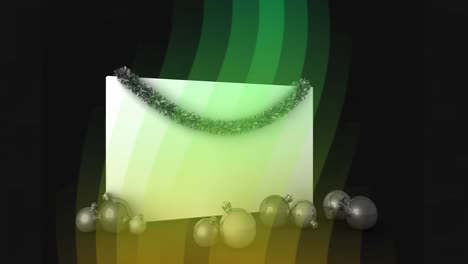 animación de bolas de navidad sobre un fondo negro