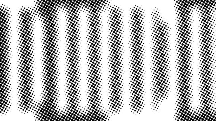 Half tone of many dots, computer generated abstract background, 3D render backdrop with optical illusion effect