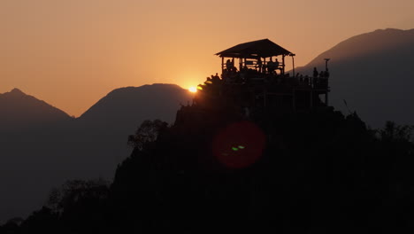 sunset viewing platform on mountaintop