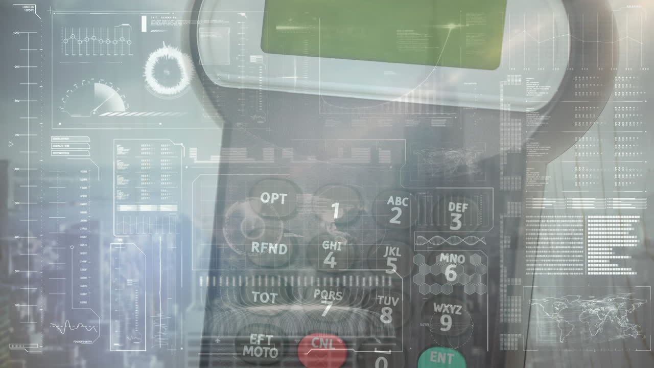 Animation of financial data processing over credit card terminal