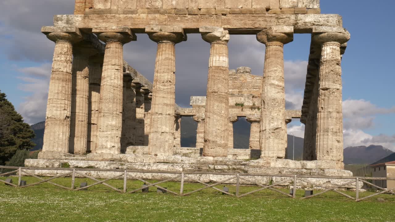 Western Fa&ccedil;ade of the Temple of Athena at Paestum in Southern Italy