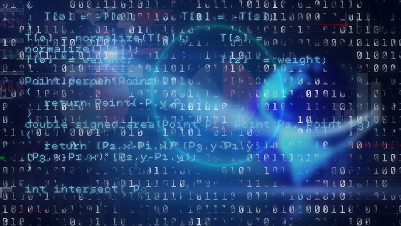 animación del procesamiento de datos sobre formas