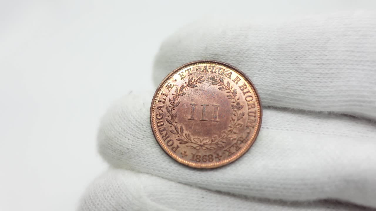monedas antiguas. moneda de cobre portuguesa 6
