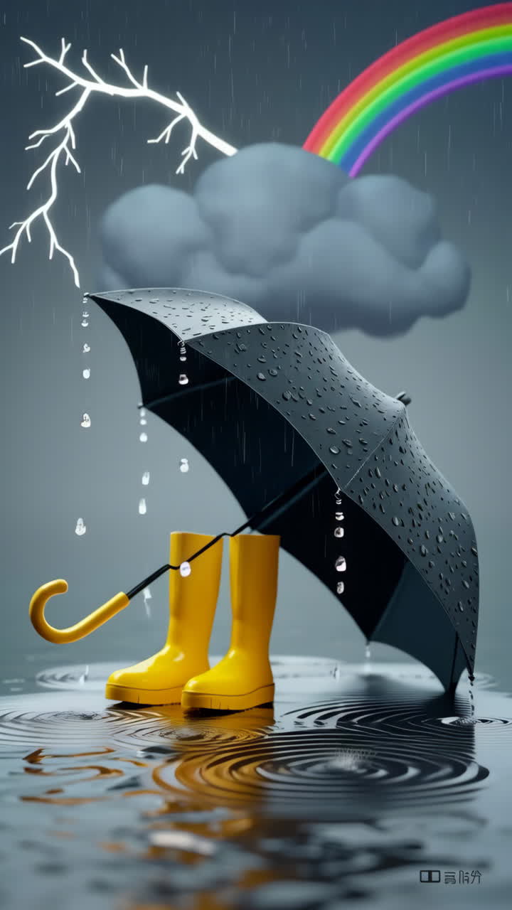 Rainy Day Essentials: Umbrella and Rain Boots