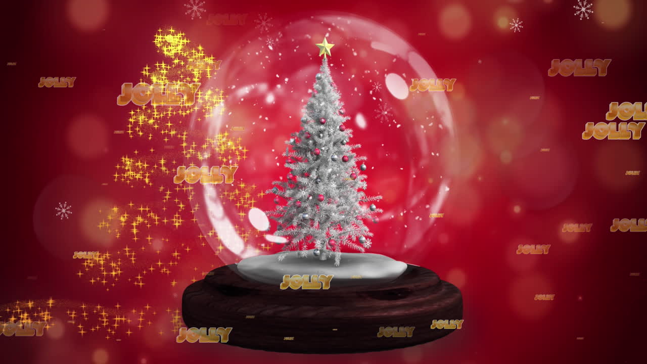 크리스마스 축하 문자 크리스마스 스노우 글로브 및 장식