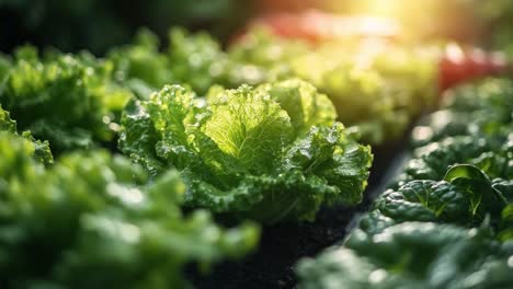 fresh and healthy lettuce in the garden