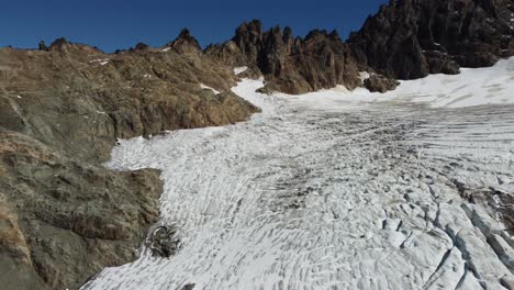 Aerial-View-Of-Glaciar-Hielo-Azul-In-El-Bolson,-Bariloche---Patagonia-Argentina