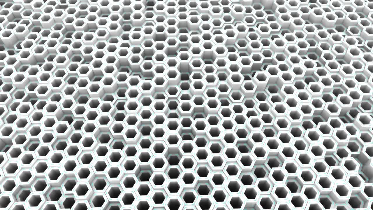 4k 미래의 추상적인 루프 육각형 배경