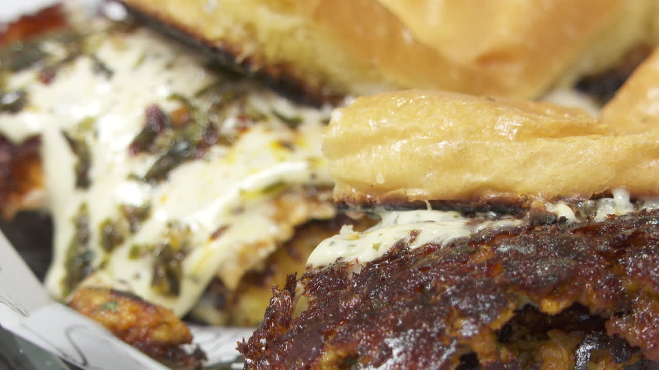 Close-up of Delicious Grilled Sliders