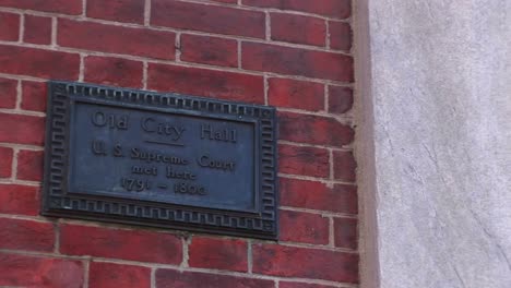 As-The-Plaque-Indicates-This-Philadelphia-Building-Is-Known-As-The-Old-City-Hall-And-Housed-The-Supreme-Court-At-The-End-Of-The-18Th-Century