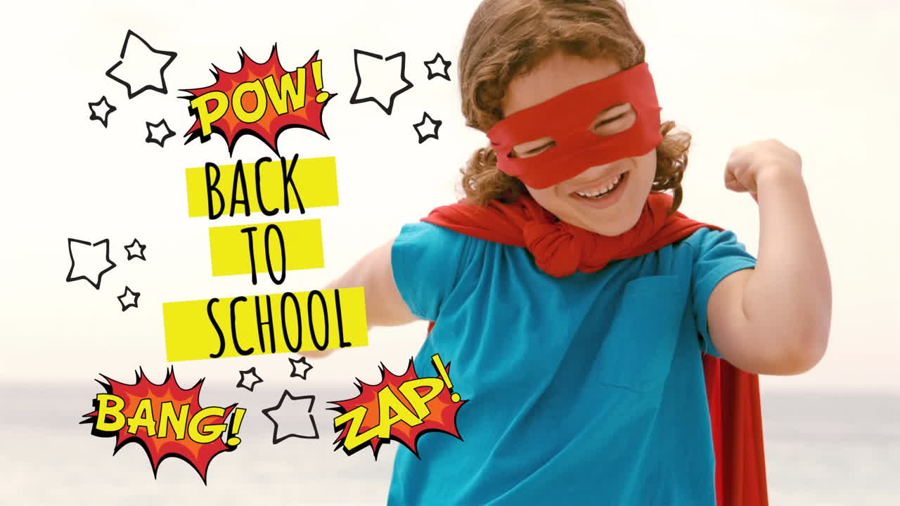 학교로 돌아가는 디지털 생성 비디오 4k